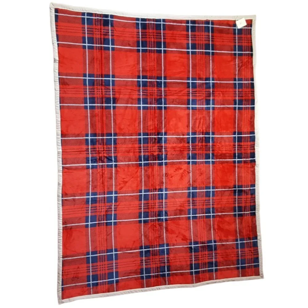Blanket red white multi-purpose warm lining blanket couch bed, armchair